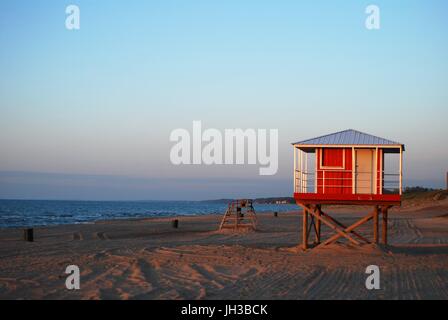 Bilder von der historischen, ikonischen Michigan City Leuchtturm am Washington Beach in Michigan City, Indiana. Stockfoto