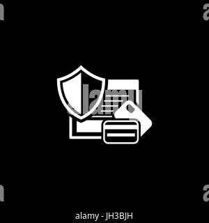 Sichere Transaktion Icon. Flaches Design. Stock Vektor