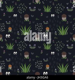 Nahtlose Hintergrund zum Thema Wald. Vektor Stockfoto