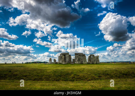 Stonehenge, Wiltshire, United Kingdom.The Ort und seine Umgebung wurden im Jahr 1986 UNESCO Liste des Weltkulturerbes hinzugefügt. Stockfoto