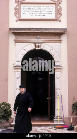 Eingang zum Kloster Platytera, Korfu, Griechenland Stockfoto