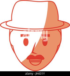 Retro-Man Cartoon Ikone Vektor Illustration Grafik-design Stock Vektor