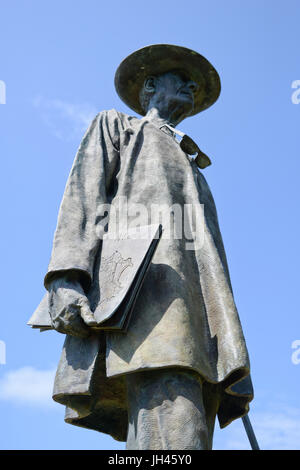 Statue von Colin Tennant, Besitzer von Mustique Insel in den Grenadinen, Karibik Stockfoto