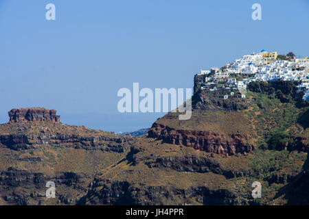 Blick in Imerovigli, Santorin, Kykladen, aegaeis, Griechenland, Mittelmeer, Europa | Blick auf den Rand des Kraters, Santorini, Imerovigli Kykladen Stockfoto