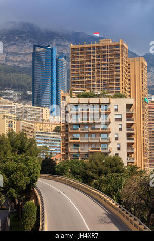 Monaco, Monte Carlo. Monaco ist der kleinste und der am dichtesten bevölkerte Land der Welt. Stockfoto