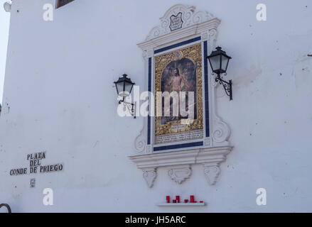 Fliesen von Jesus Resucitado platziert auf dem Platz der Graf von Priego, Córdoba, Andalusien, Spanien Stockfoto