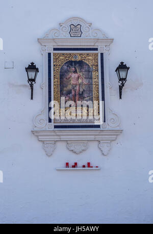 Fliesen von Jesus Resucitado platziert auf dem Platz der Graf von Priego, Córdoba, Andalusien, Spanien Stockfoto