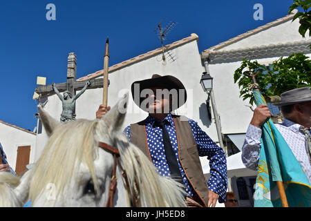 Camargue-Gärten an der Prozession der Heiligen Maria Jacobe und Mary Salome Stockfoto