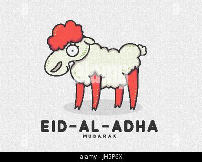 Grußkarte Design mit niedlichen amüsant Schafe für muslimische Kultur. Stock Vektor