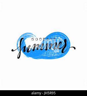 Auf Wiedersehen Design blaue Wasser, Sommer, Meerwelle mit Text Stock Vektor