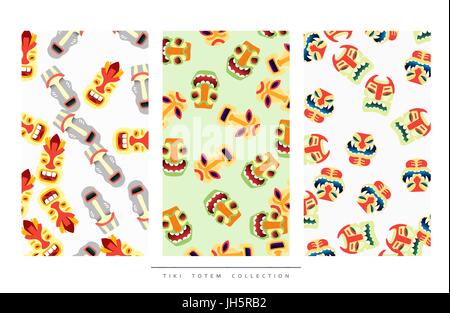 Muster-Tiki-Totem in flachen Stil-Vektor-illustration Stock Vektor