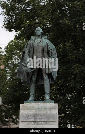 Die Edward Cornwallis Statue in Halifax, N.S., 12. Juli 2017. DIE kanadische Presse Bilder/Lee Brown Stockfoto