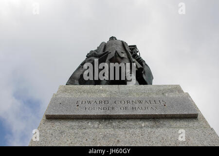 Die Edward Cornwallis Statue in Halifax, N.S., 12. Juli 2017. DIE kanadische Presse Bilder/Lee Brown Stockfoto