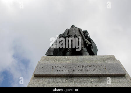 Die Edward Cornwallis Statue in Halifax, N.S., 12. Juli 2017. DIE kanadische Presse Bilder/Lee Brown Stockfoto