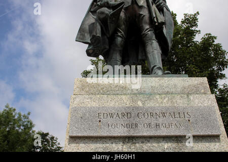 Die Edward Cornwallis Statue in Halifax, N.S., 12. Juli 2017. DIE kanadische Presse Bilder/Lee Brown Stockfoto