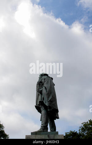 Die Edward Cornwallis Statue in Halifax, N.S., 12. Juli 2017. DIE kanadische Presse Bilder/Lee Brown Stockfoto