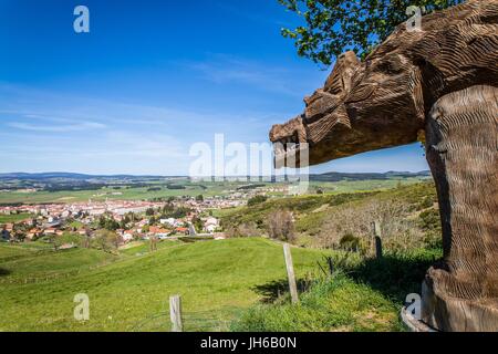 DER MENSCHENFRESSER VON GEVAUDAN, (43), HAUTE-LOIRE, REGION AUVERGNE RHONE ALPES, FRANKREICH Stockfoto