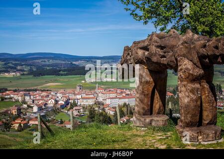 DER MENSCHENFRESSER VON GEVAUDAN, (43), HAUTE-LOIRE, REGION AUVERGNE RHONE ALPES, FRANKREICH Stockfoto