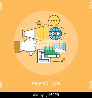 Kreis Farblinien flachen Bauweise der Förderung, moderne Vektor-illustration Stock Vektor