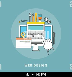 Kreis Farblinien flaches Design Webdesign, moderne Vektor-illustration Stock Vektor
