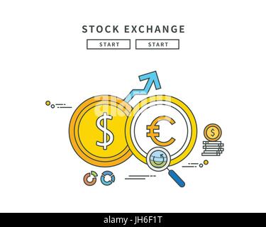 einfache Linie flachen Bauweise der Börse, moderne Vektor-illustration Stock Vektor