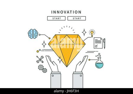 einfache Linie flache Design Innovation, moderne Vektor-illustration Stock Vektor