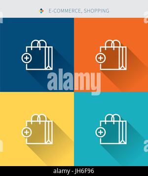 Dünne dünne Linie Symbole Reihe von shopping & e-Commerce, modernen schlichten Stil Stock Vektor