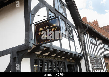 Stratford-upon-Avon Bibliothek in Henley Street, Stratford-upon-Avon Stockfoto