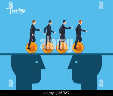 Minimale flache Charakter der Geschäft Finanzierung Konzept Illustrationen Stock Vektor