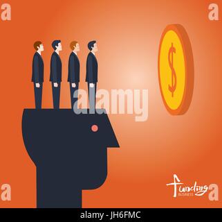 Minimale flache Charakter der Geschäft Finanzierung Konzept Illustrationen Stock Vektor