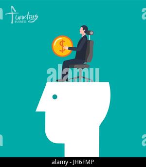 Minimale flache Charakter der Geschäft Finanzierung Konzept Illustrationen Stock Vektor