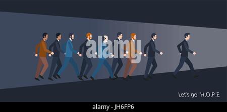 Minimale flache Charakter des Geschäfts Traum Konzept Illustrationen Stock Vektor