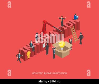 Flache isometrischen 3d Vektor Illustration Innovation Konzeption, abstrakte urbanen moderne, qualitativ hochwertige Business-Serie. Stock Vektor