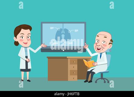 Zeichnung flachen Charakter Arzt Designkonzept, Vektor-illustration Stock Vektor