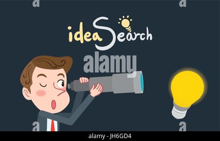Zeichnung flachen Charakter Design Idee Suche Geschäftskonzept Stock Vektor