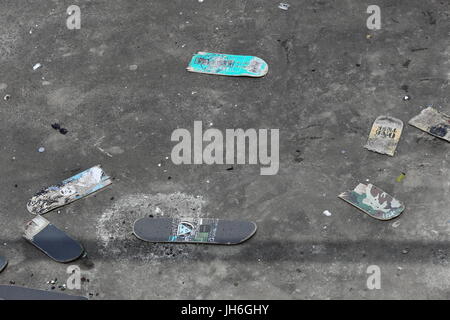 Skateboard-Friedhof Stockfoto