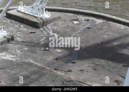 Skateboard-Friedhof Stockfoto