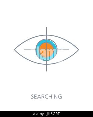 Suche flache Linie Symbol Konzept Stock Vektor