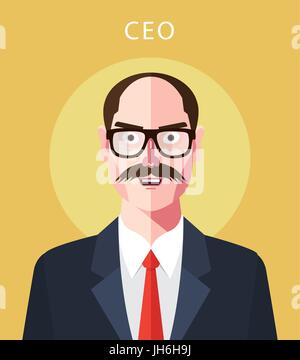 Flache Charakter des ceo Konzept Illustrationen Stock Vektor