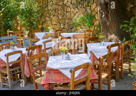 Restaurant in der Altstadt von Chania, Kreta, Griechenland Stockfoto