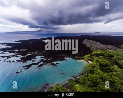 Luftaufnahme von La Perouse Bay und die Küste von Maui Stockfoto