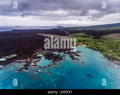 Luftaufnahme von La Perouse Bay und die Küste von Maui Stockfoto