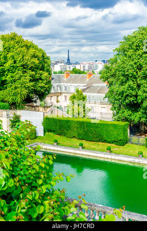 Schöne Aussicht vom Parc de Saint-Cloud Stockfoto