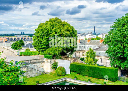 Schöne Aussicht vom Parc de Saint-Cloud Stockfoto