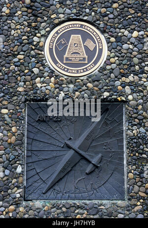 Trans-Polar Flug Denkmal, Freilichtmuseum Pearson, Vancouver nationalen historischen Reserve, Washington Stockfoto