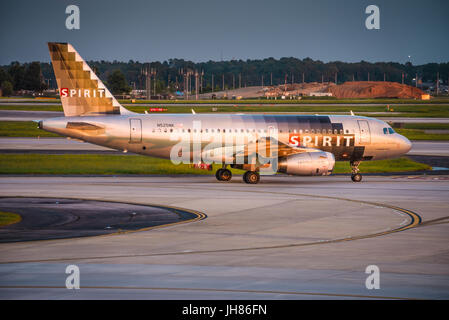 Spirit Airlines Passagierjet an Hartsfield-Jackson Atlanta International Airport in Atlanta, Georgia, USA. Stockfoto