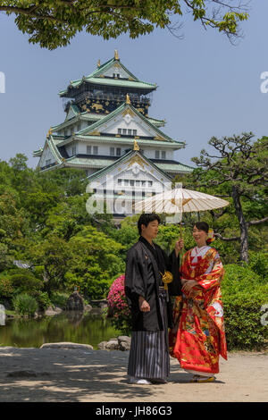 Hiroshim, Japan - gekleidet traditionell japanisches paar Stockfoto