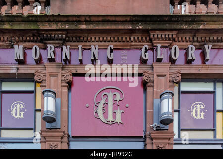 Morning Glory leider benannt Morningside Pub Schild Edinburgh Stockfoto