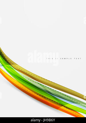 Farbstreifen mit glänzenden Lichteffekte, Welle Linie Abstract background - Kurve Farblinien in Motion-Konzept und mit Licht und Schatten-Effekte. Gegenwart Stockfoto