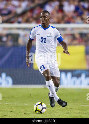 12. Juli 2017 - Martinique Verteidiger S © Bastien Cretinoir (21) in Aktion in einem Spiel der Gruppe B während des 2017 CONCACAF Gold Cup-Spiels zwischen der vereint Staaten Nationalmannschaft und die Nationalmannschaft von Martinique im Raymond James Stadium in Tampa, Florida, USA. Del Mecum/CSM Stockfoto